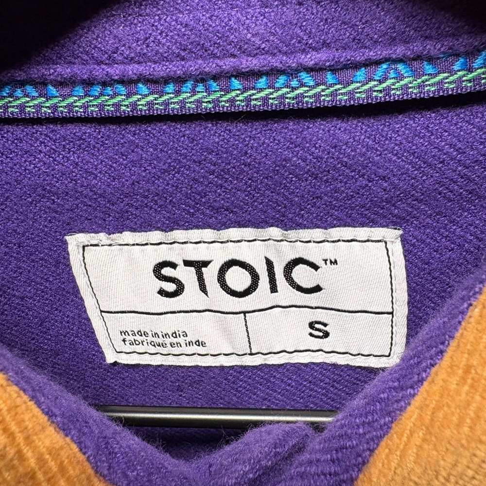 Stoic Purple Corduroy Collar Elbow Patch Overshirt Size S - Picture 3 of 7
